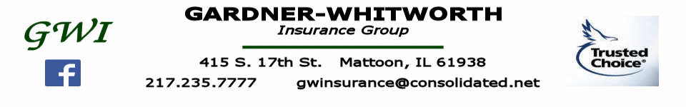 Logo and contact info for Gardner-Whitworth Insurance Group, Mattoon, IL